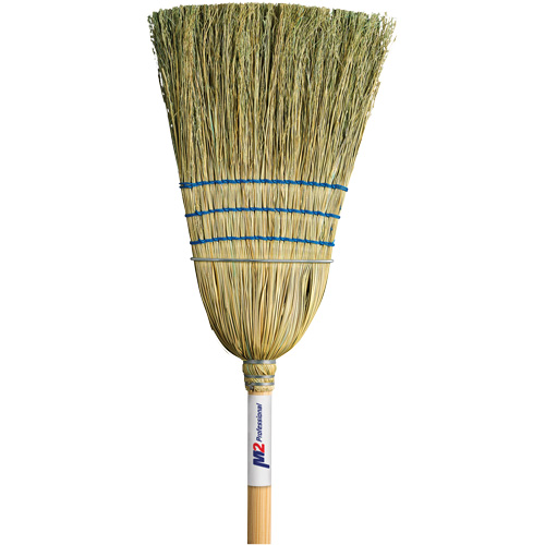 Balai de paille robuste, Trois cordes, Manche Bois Distribution Industrielle GC