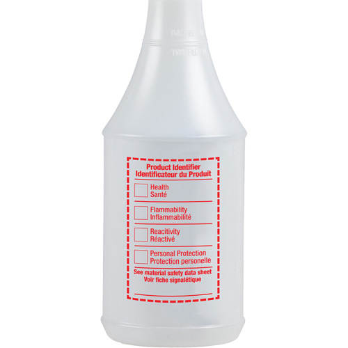 Round Spray Bottle with WHMIS Label, 24 oz. Distribution Industrielle GC