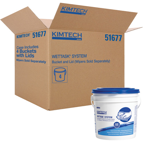 Syst&egrave;me d'essuie-tout en seau avec couvercle WetTask Distribution Industrielle GC