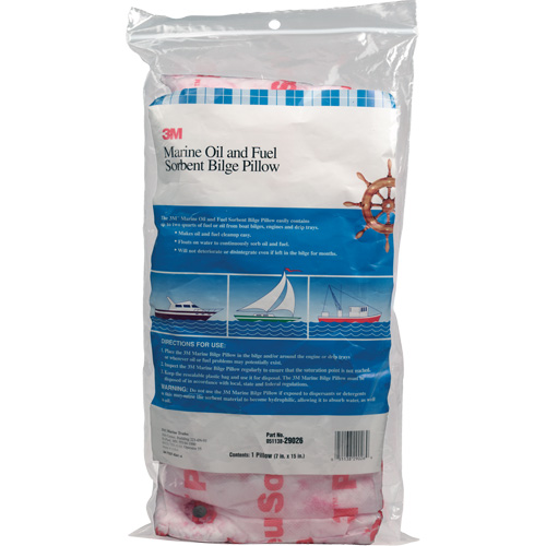 Marine Oil and Fuel Absorbent Bilge Pillow, Oil Only, 15" L x 7" W, 12.1 gal Absorbency/Pkg. Distribution Industrielle GC