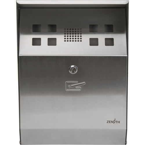 Smoking Receptacle, Wall-Mount, Stainless Steel, 1.6 Litres Capacity, 13-4/5" Height Distribution Industrielle GC