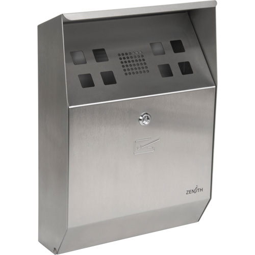 Smoking Receptacle, Wall-Mount, Stainless Steel, 1.6 Litres Capacity, 13-4/5" Height Distribution Industrielle GC