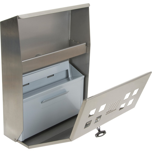 Smoking Receptacle, Wall-Mount, Stainless Steel, 1.6 Litres Capacity, 13-4/5" Height Distribution Industrielle GC