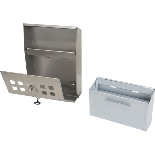 Smoking Receptacle, Wall-Mount, Stainless Steel, 1.6 Litres Capacity, 13-4/5" Height Distribution Industrielle GC