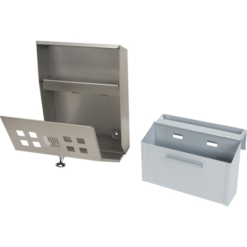 Smoking Receptacle, Wall-Mount, Stainless Steel, 1.6 Litres Capacity, 13-4/5" Height Distribution Industrielle GC