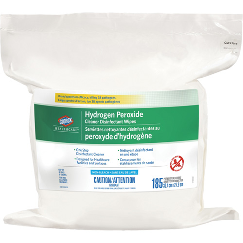 Lingettes d&eacute;sinfectantes et nettoyantes &agrave; base de peroxyde d'hydrog&egrave;ne Healthcare, 185 lingettes Distribution Industrielle GC