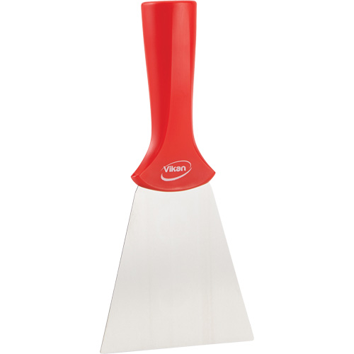 Grattoir en acier inoxydable avec poign&eacute;e montable sur manche, Rouge, 4" la x 8" lo Distribution Industrielle GC