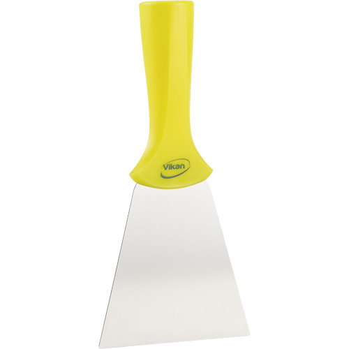 Grattoir en acier inoxydable avec poign&eacute;e montable sur manche, Jaune, 4" la x 8" lo Distribution Industrielle GC
