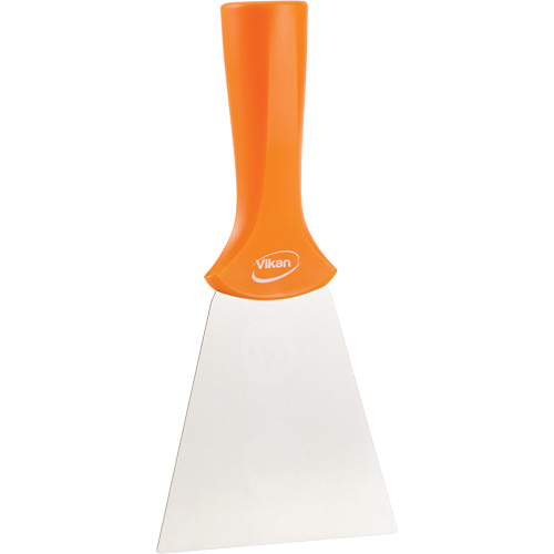 Grattoir en acier inoxydable avec poign&eacute;e montable sur manche, Orange, 4" la x 8" lo Distribution Industrielle GC