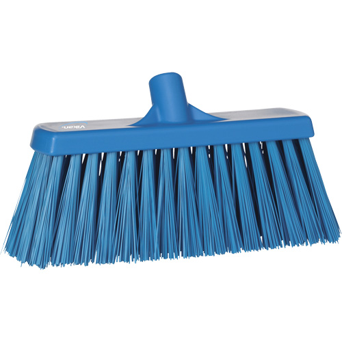 Heavy-Duty Push Broom, Stiff Bristles, 13", Polyester, Blue Distribution Industrielle GC