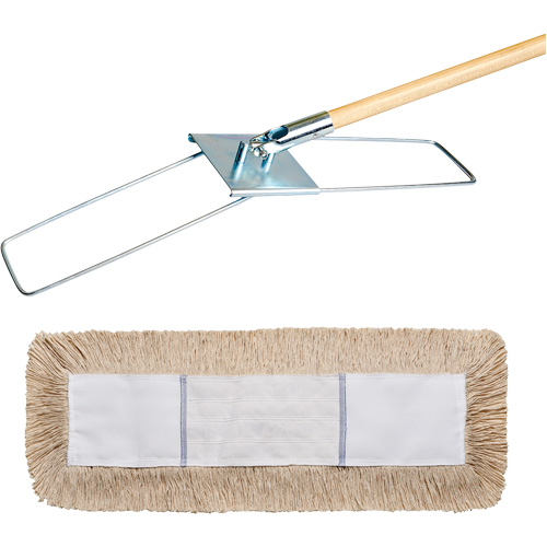 Break-Ezy Dust Mop System, Slip On Style, Cotton, 48" L x 5" W Distribution Industrielle GC
