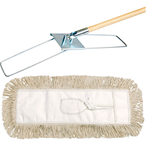 Break-Ezy Dust Mop System, Tie-On Style, Cotton, 48" L x 3-1/2" W Distribution Industrielle GC