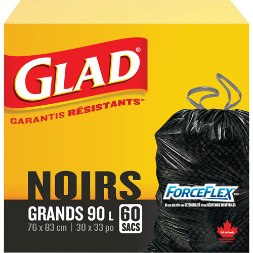 Sacs &agrave; ordures 90 L, R&eacute;gulier, 30" la x 33" lo, Noir Distribution Industrielle GC