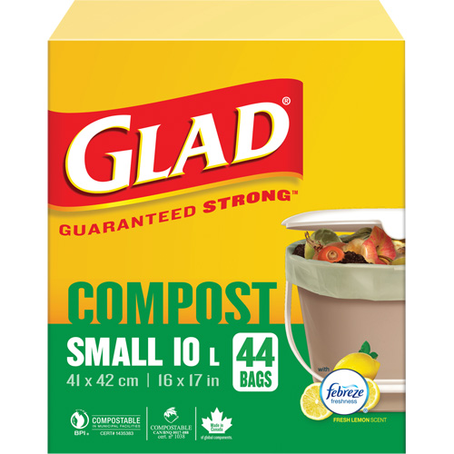 Petits sacs de compostage, R&eacute;gulier, 17" lo x 16" la, Brun, Capacit&eacute; de 10 L (3 gal.) Distribution Industrielle GC