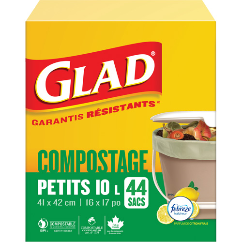 Petits sacs de compostage, R&eacute;gulier, 17" lo x 16" la, Brun, Capacit&eacute; de 10 L (3 gal.) Distribution Industrielle GC