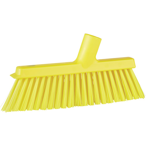Dustpan Broom with Angled Thread, Medium Bristles, 10", Polyester, Yellow Distribution Industrielle GC