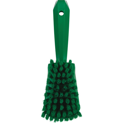 Brosse &agrave; r&eacute;curer avec manche court, Soies Doux, Longueur de 10-1/2", Vert Distribution Industrielle GC