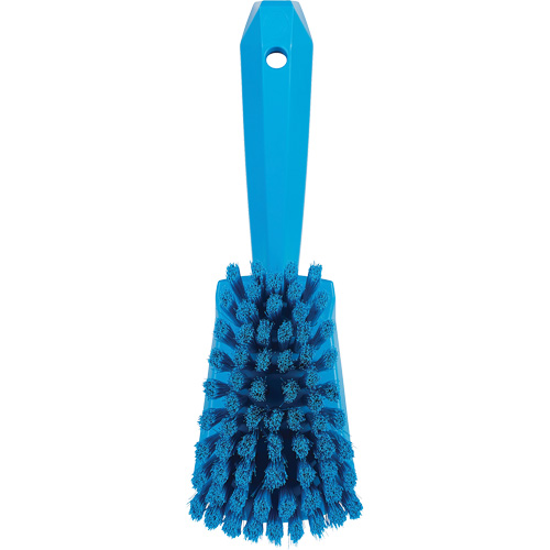 Brosse &agrave; r&eacute;curer avec manche court, Soies Doux, Longueur de 10-1/2", Bleu Distribution Industrielle GC
