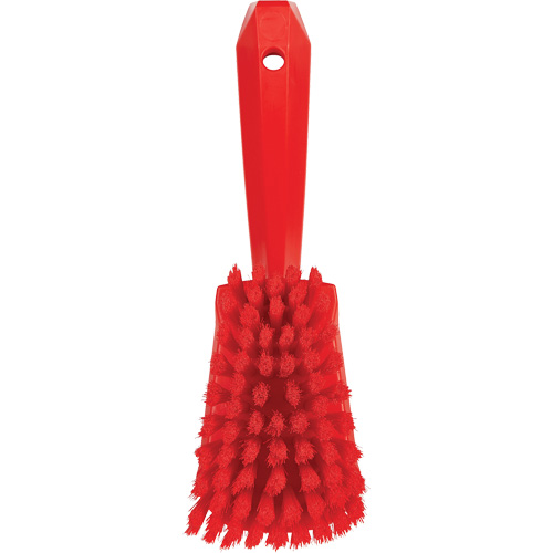 Brosse &agrave; r&eacute;curer avec manche court, Soies Doux, Longueur de 10-1/2", Rouge Distribution Industrielle GC