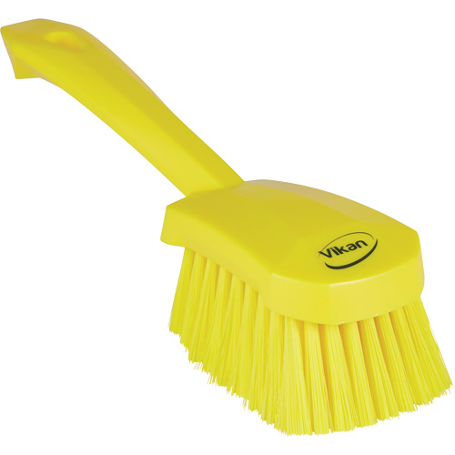 Brosse &agrave; r&eacute;curer avec manche court, Soies Doux, Longueur de 10-1/2", Jaune Distribution Industrielle GC