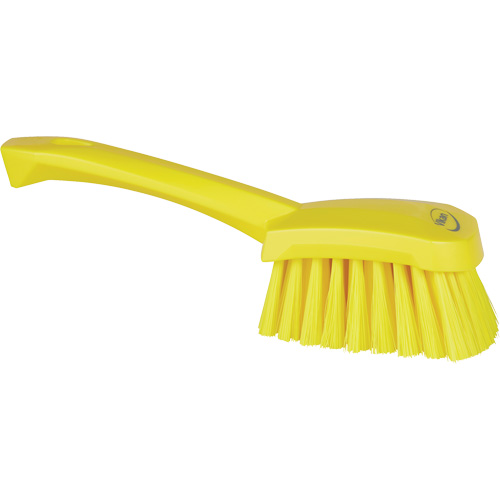 Brosse &agrave; r&eacute;curer avec manche court, Soies Doux, Longueur de 10-1/2", Jaune Distribution Industrielle GC