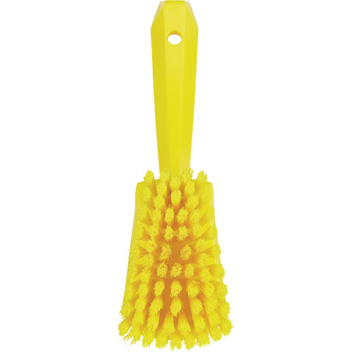 Brosse &agrave; r&eacute;curer avec manche court, Soies Doux, Longueur de 10-1/2", Jaune Distribution Industrielle GC