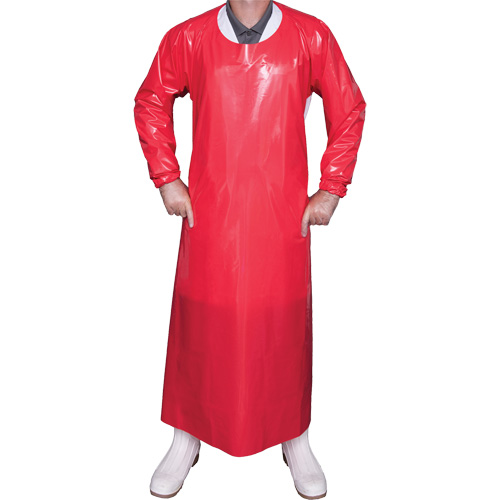 Top Dog 6 Mil. Gown, X-Large, Red, Polyurethane Distribution Industrielle GC