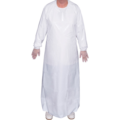 Top Dog 6 Mil. Gown, X-Large, White, Polyurethane Distribution Industrielle GC