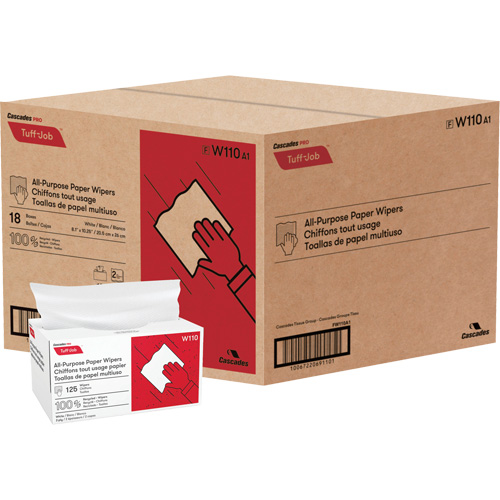 Pro Tuff-Job&reg; Single-Fold Pop-Up Paper Wipers, All-Purpose, 10-1/4" L x 8" W Distribution Industrielle GC