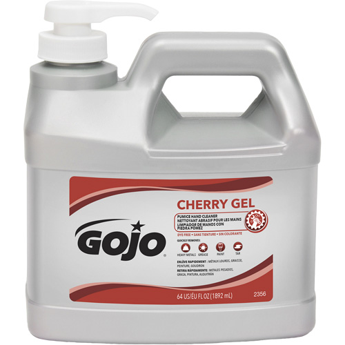 Nettoyant &agrave; mains, Gel/Pierre ponce, 1,89 L, Bouteille &agrave; pompe, Cerise Distribution Industrielle GC