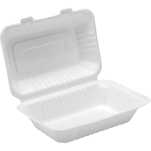 Compostable Hinged Food Containers, Bagasse, Rectangular Distribution Industrielle GC