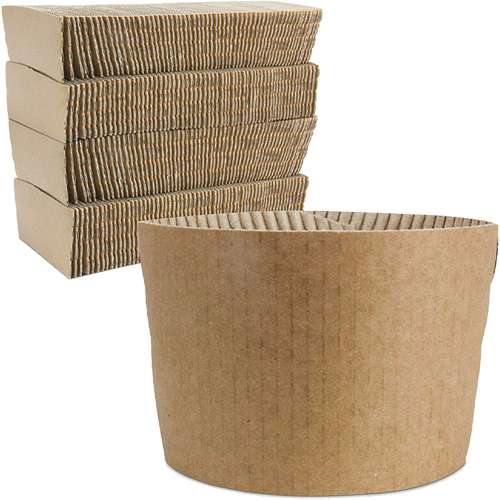 Manchons Kraft pour gobelet de caf&eacute;, Papier, 12 oz - 20 oz, Brun Distribution Industrielle GC