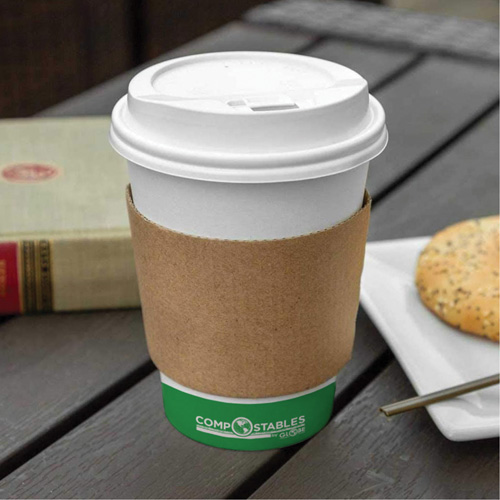 Manchons Kraft pour gobelet de caf&eacute;, Papier, 12 oz - 20 oz, Brun Distribution Industrielle GC