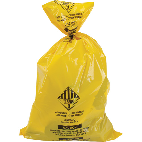 Doublures pour d&eacute;chets dangereux, Amiante, 40" lo x 26" la, 3 mils Distribution Industrielle GC