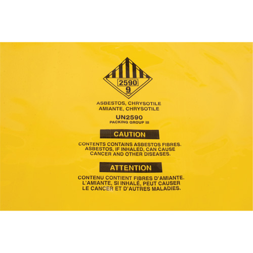 Doublures pour d&eacute;chets dangereux, Amiante, 40" lo x 26" la, 3 mils Distribution Industrielle GC