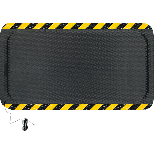 Ensemble de tapis conductible Hog Heaven, 3' la x 5' lo, 7/8" &eacute;paisseur, Noir/Jaune, Nitrile Distribution Industrielle GC