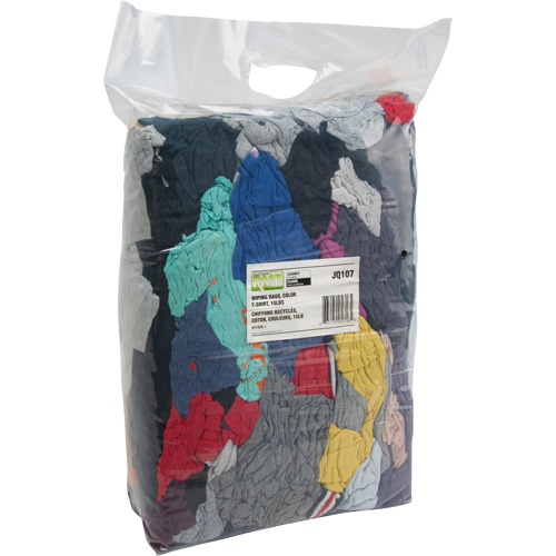 Chiffons fabriqu&eacute;s &agrave; partir de mat&eacute;riaux recycl&eacute;s, Coton, M&eacute;lange de couleurs, 10 lb Distribution Industrielle GC