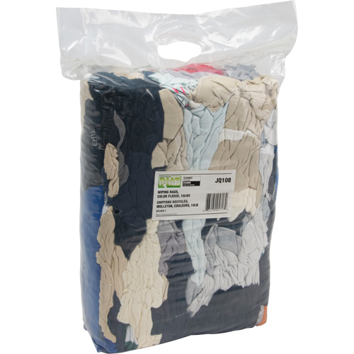 Chiffons fabriqu&eacute;s &agrave; partir de mat&eacute;riaux recycl&eacute;s, Molleton, M&eacute;lange de couleurs, 10 lb Distribution Industrielle GC