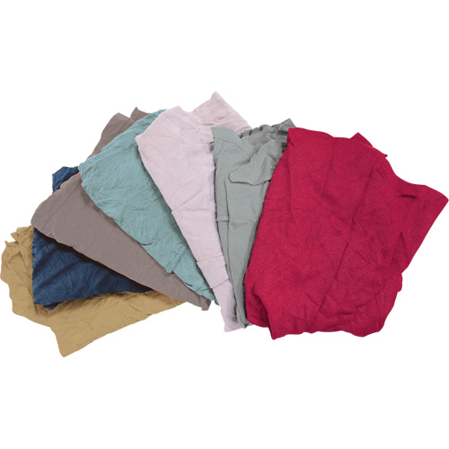 Chiffons fabriqu&eacute;s &agrave; partir de mat&eacute;riaux recycl&eacute;s, Molleton, M&eacute;lange de couleurs, 10 lb Distribution Industrielle GC