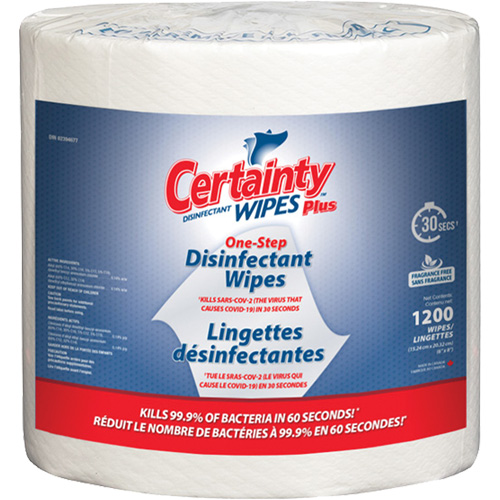 Plus Disinfectant Wipes, 8" x 6", 1200 Count Distribution Industrielle GC
