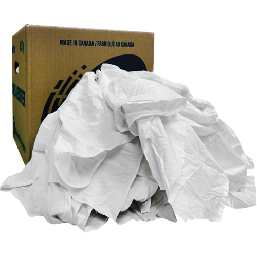 Recycled Wiping Rags, Cotton, White, 10 lbs. Distribution Industrielle GC