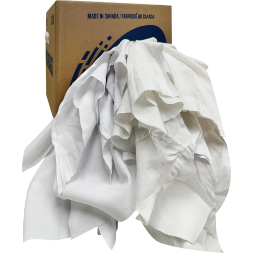 Recycled Wiping Rags, Cotton, White, 10 lbs. Distribution Industrielle GC