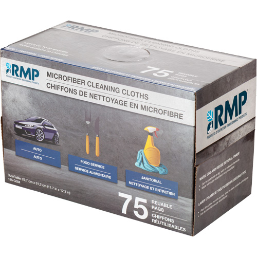 Chiffons lavables pour le nettoyage, Microfibre, Blanc Distribution Industrielle GC