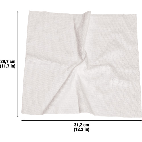 Chiffons lavables pour le nettoyage, Microfibre, Blanc Distribution Industrielle GC