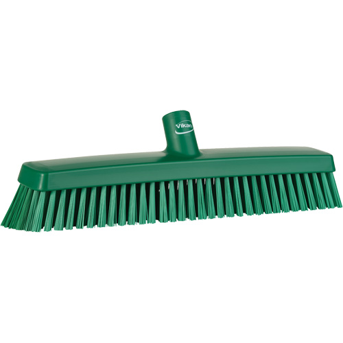 Push Broom Head, Fine/Stiff Bristles, 16-1/2", Polyester/Polypropylene, Green Distribution Industrielle GC