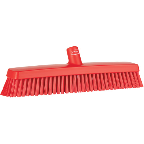Push Broom Head, Fine/Stiff Bristles, 16-1/2", Polyester/Polypropylene, Red Distribution Industrielle GC