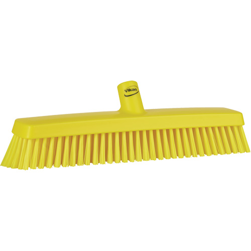 Push Broom Head, Fine/Stiff Bristles, 16-1/2", Polyester/Polypropylene, Yellow Distribution Industrielle GC