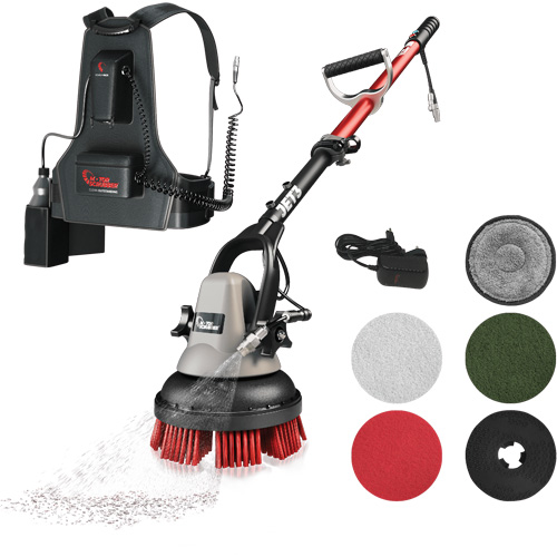 Portable Handheld Scrubber MSJET with Backpack, Polisher/Scrubber Distribution Industrielle GC