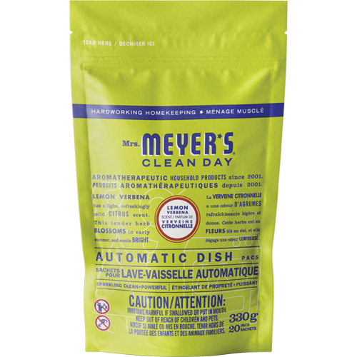 Sachets de d&eacute;tergent pour lave-vaisselle automatique Mrs. Meyer's Clean Day, Capsules, 330 g, Verveine citronnelle Distribution Industrielle GC
