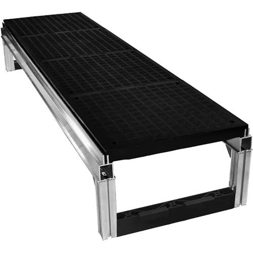 Trousse de plateforme de travail modulaire en aluminium lisse FOUNDATION, 18" la x 72" pr, Capacit&eacute; de 400 lb, Enti&egrave;rement soud&eacute; Distribution Industrielle GC